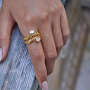 Farrah Gold Stacking Rings, view 6
