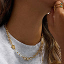 Hattie Gold Pearl Charm Necklace, view 8
