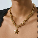 Mabel Gold Star Pendant Necklace, view 5