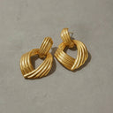 Dara Gold Knot Statement Earrings, view 7