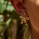 Lorelei Floral Gold Earrings, view 4