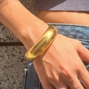 Maisie Smooth Gold Bangle, view 2