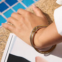 Fenna Two-Tone Stacked Bangle Bracelet, view 4