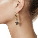 Honor Heart and Lock Earrings, view 2