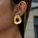 Orla Gold Enamel Earrings, view 3