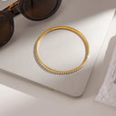 Juna Gold Bangle with Cubic Zirconia, view 8
