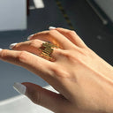 Wynn Abstract Gold Ring, view 2