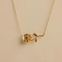 Wilhelmina Gold Birth Flower Necklace, view 9