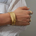 Calla Textured Gold Bangle, view 2