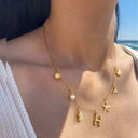 Noelle Initial Necklace with Sea Charms, view 3