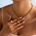 Mabel Gold Star Pendant Necklace, view 3