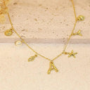 Noelle Initial Necklace with Sea Charms, view 8