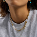 Hattie Gold Pearl Charm Necklace, view 9