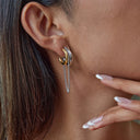 Oriana Gold Chain Hoop Earrings, view 3