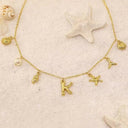 Noelle Initial Necklace with Sea Charms, view 7