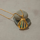 Amelie Gold Seashell Necklace, view 3