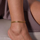 Nola Gold Mesh Anklet, view 3