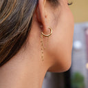Kiara Gold Link Chain Hoops, view 3