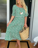 Grace the elegant tiered midi dress