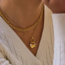 Una Gold Heart Charm Necklace, view 4