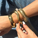 Violet Chunky Gold Bangle Set, view 2
