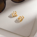 Tessa Gold Stud and Hoop Earrings, view 7