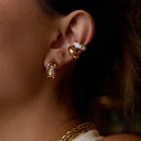Kyla Gold Hoop Earrings Set of 3, view 3