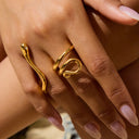 Ondine Gold Snake Ring, view 5