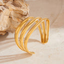 Nalani Triple Layer Gold Bangle, view 6
