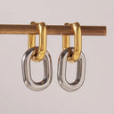 Odile Two-Tone Double Hoop Earrings, view 10