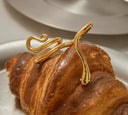 Ondine Gold Snake Ring, view 3