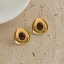 Orla Gold Enamel Earrings, view 4