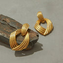 Dara Gold Knot Statement Earrings, view 4