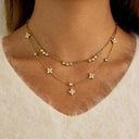 Zoe Gold Clover Necklace, view 2