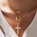 Nerys Sculpted Gold Pendant Necklace, view 10