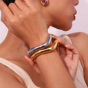 Wilma Asymmetrical Gold Bangle, view 5