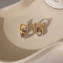 Odile Two-Tone Double Hoop Earrings, view 9