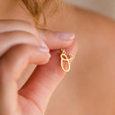 Halle Gold Initial Necklace, view 56