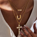 Liora Gold Cross Necklace, view 6