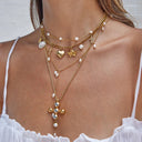 Rosalie Pearl Necklace Set in 18k gold plated stainless steel