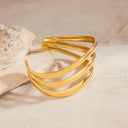 Nalani Triple Layer Gold Bangle, view 7