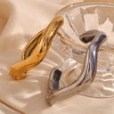 Wilma Asymmetrical Gold Bangle, view 7