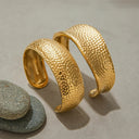 Calla Textured Gold Bangle, view 5