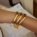 Nalani Triple Layer Gold Bangle, view 4