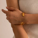 Thea Organic Gold Bangle, view 4