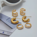 Verity Gold Earrings Set of Three, view 5