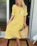 Grace the elegant tiered midi dress
