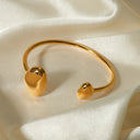 Leni Minimalist Gold Cuff Bangle, view 7