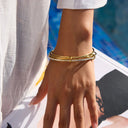 Gwen Stacked Gold Bangle Bracelet, view 5