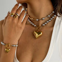 Odalie Two-Tone Heart Bracelet, view 7